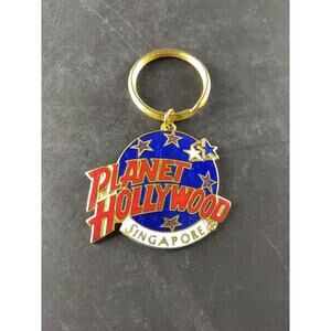 Planet Hollywood Singapore Enamel Keychain Red White Blue